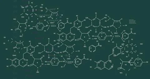 Image of scientific data processing over black background Stock Photos
