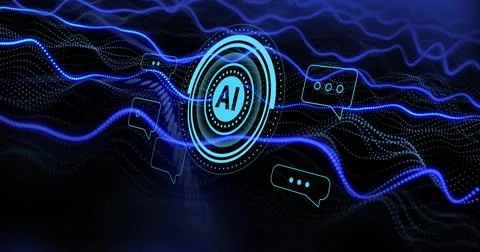 Image of scope ai data processing over black background Stock Photos