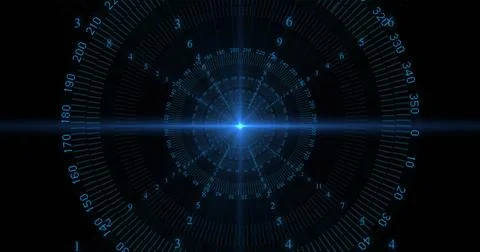 Image of scope and data processing over black background イラスト素材