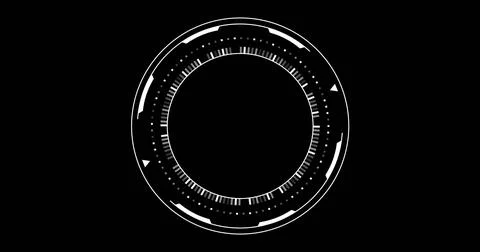 Image of scope and data processing over black background Foto stock