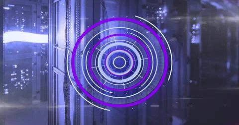 Image of scope and data processing over computer servers 스톡 사진