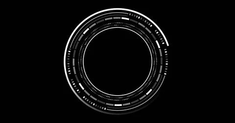 Image of scope with data processing over black background Foto stock