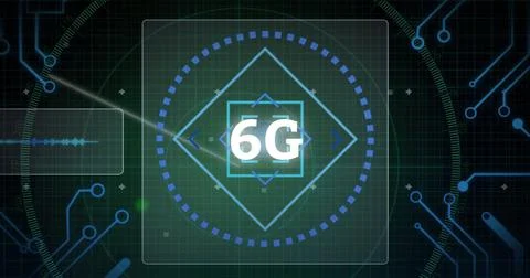 Image of scope scanning with 6g on black background Stock Illustration