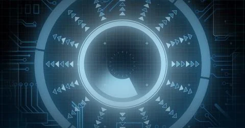 Image of scope scanning and data processing over computer processor 스톡 일러스트