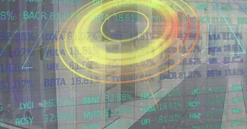Image of scope scanning and data processing over computer servers Stockillustratie