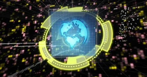 Image of scope scanning and data processing over moving columns Stockillustratie