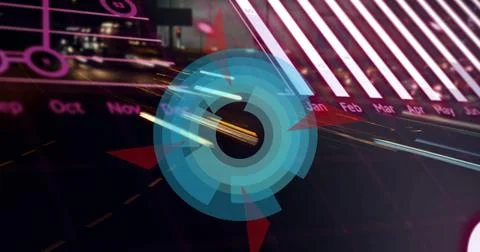 Image of scope scanning and data processing over globe Stockillustratie