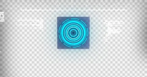 Image of scope scanning and data processing on screens Stock Illustration