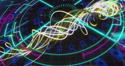Image of scope scanning and data processing 스톡 일러스트