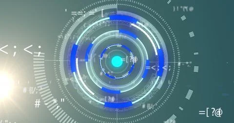 Image of scope scanning and data processing Stock Illustration