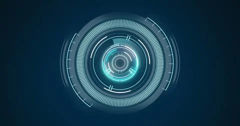 Image of scope scanning and data processing over digital screen 스톡 일러스트