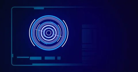 Image of scope scanning and data processing over digital screen Stockillustratie