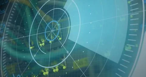 Image of scope scanning and data processing over cables in computer server in Illustrazione stock