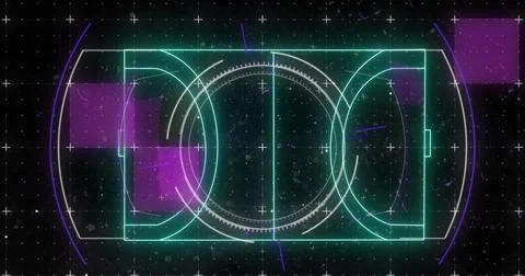 Image of scope scanning and data processing over blue background 写真素材