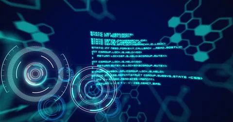 Image of scope scanning and data processing Foto stock