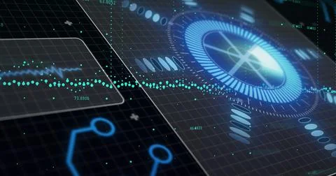 Image of scope scanning and data processing Foto stock
