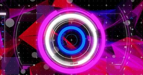 Image of scope scanning and data processing over grid Stock Photos