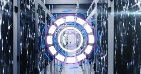 Image of scope scanning and data processing over computer servers Stockfoto's