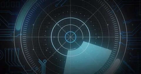 Image of scope scanning and data processing Foto stock