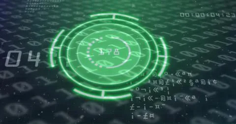 Image of scope scanning and data processing with binary coding Stock Photos