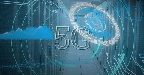 Image of scope scanning and data processing over computer circuit board Stockfoto's
