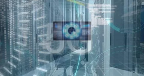 Image of scope scanning and data processing over diverse business people in Stock Photos