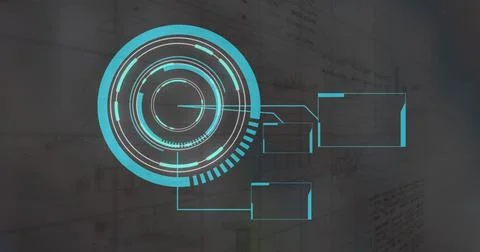 Image of scope scanning and data processing over scope scanning Stock Photos