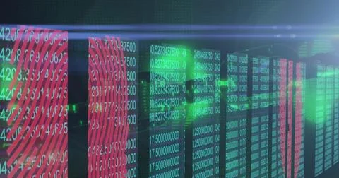 Image of scope scanning and digital interface data processing over biometric Stock Illustration