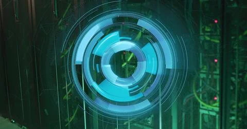 Image of scope scanning and digital data processing over computer servers イラスト素材