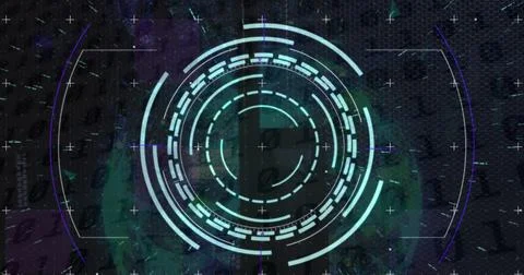 Image of scope scanning and digital data processing Illustrazione stock
