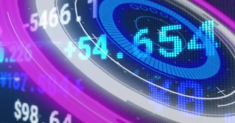 Image of scope scanning and financial data processing イラスト素材