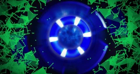Image of scope scanning and network of connections Stock Photos