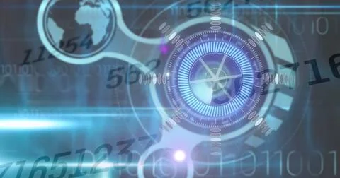 Image of scope scanning and numbers changing Stockillustratie
