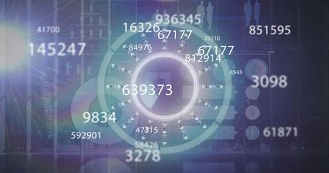 Image of scope scanning and numbers changing and data processing イラスト素材