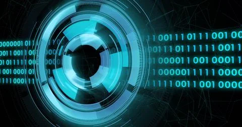 Image of scope scanning with binary coding data processing 스톡 일러스트