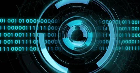 Image of scope scanning with binary coding data processing イラスト素材