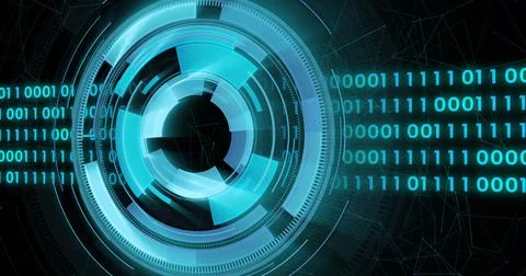 Image of scope scanning with binary coding data processing Illustrazione stock