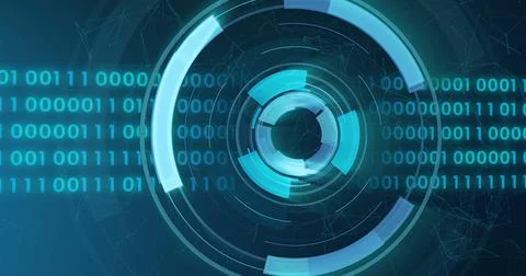 Image of scope scanning with binary coding data processing Illustrazione stock