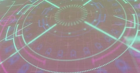 Image of scope scanning on black background 스톡 일러스트