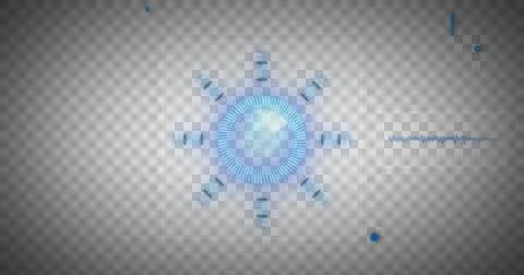 Image of scope scanning with blue computer circuit board elements イラスト素材