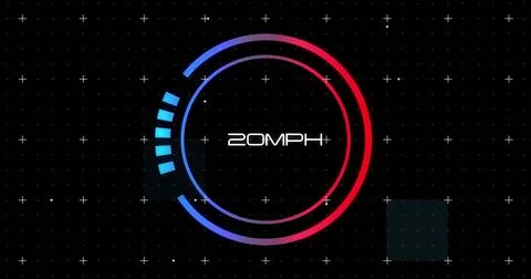 Image of scope scanning with data processing on black background Stock Illustration