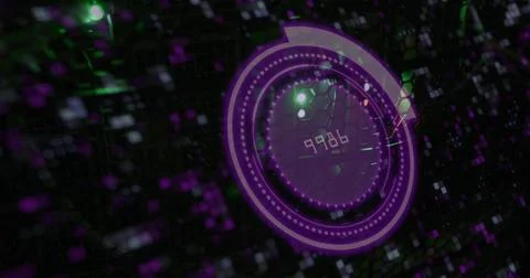 Image of scope scanning with data processing over moving columns Foto stock