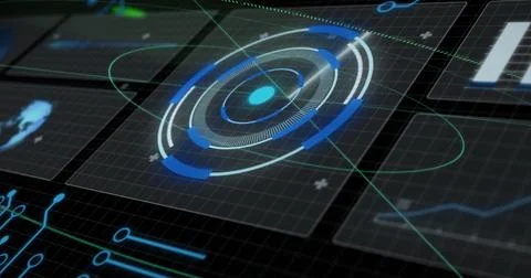 Image of scope scanning with digital data processing 스톡 일러스트