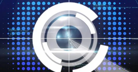 Image of scope scanning over data processing Stock Illustration