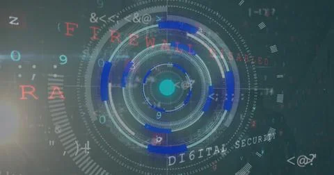 Image of scope scanning over data processing 스톡 일러스트