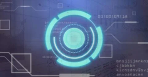Image of scope scanning over data processing over grid イラスト素材