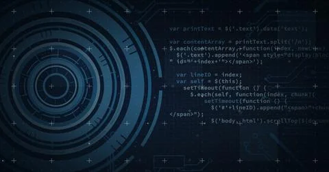 Image of scope scanning over data processing 스톡 일러스트