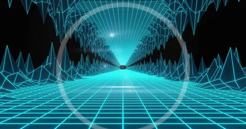 Image of scope scanning over digital tunnel 스톡 일러스트