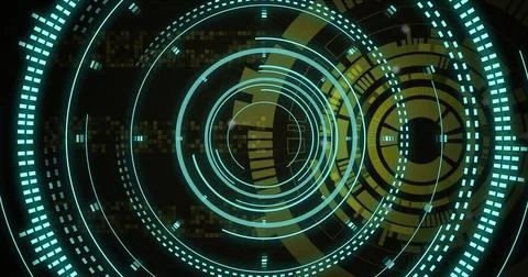 Image of scope scanning over shapes moving Stock Illustration