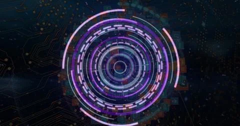 Image of scope scanning over shapes Stock Illustration